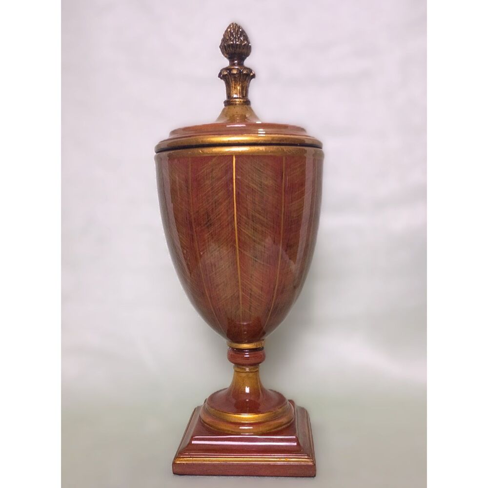 Ethan Allen Urn Acorn Finial on the Lid Vase Potpourri Jar